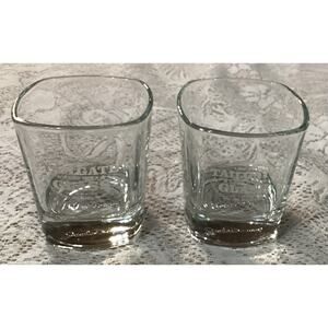 2 Jack Daniels Tennessee Whiskey Lowball Glasses ~ “Drop Your Tailgate…